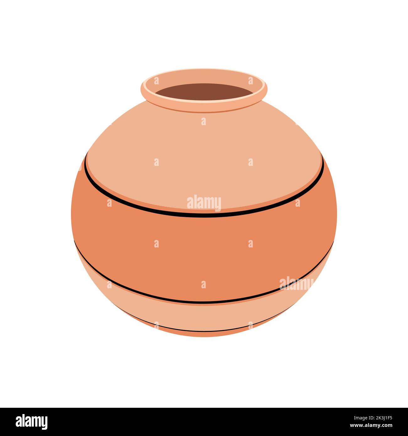 Clay pots vector illustration isolated on white background Stock Vector