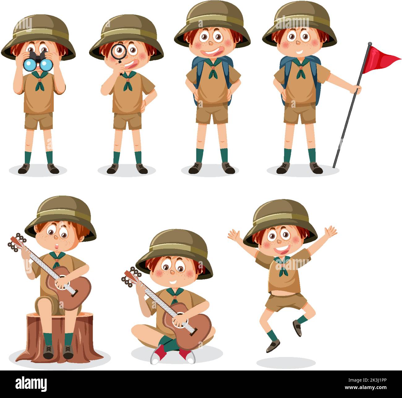 Children in camping outfit illustration Stock Vector Image & Art - Alamy