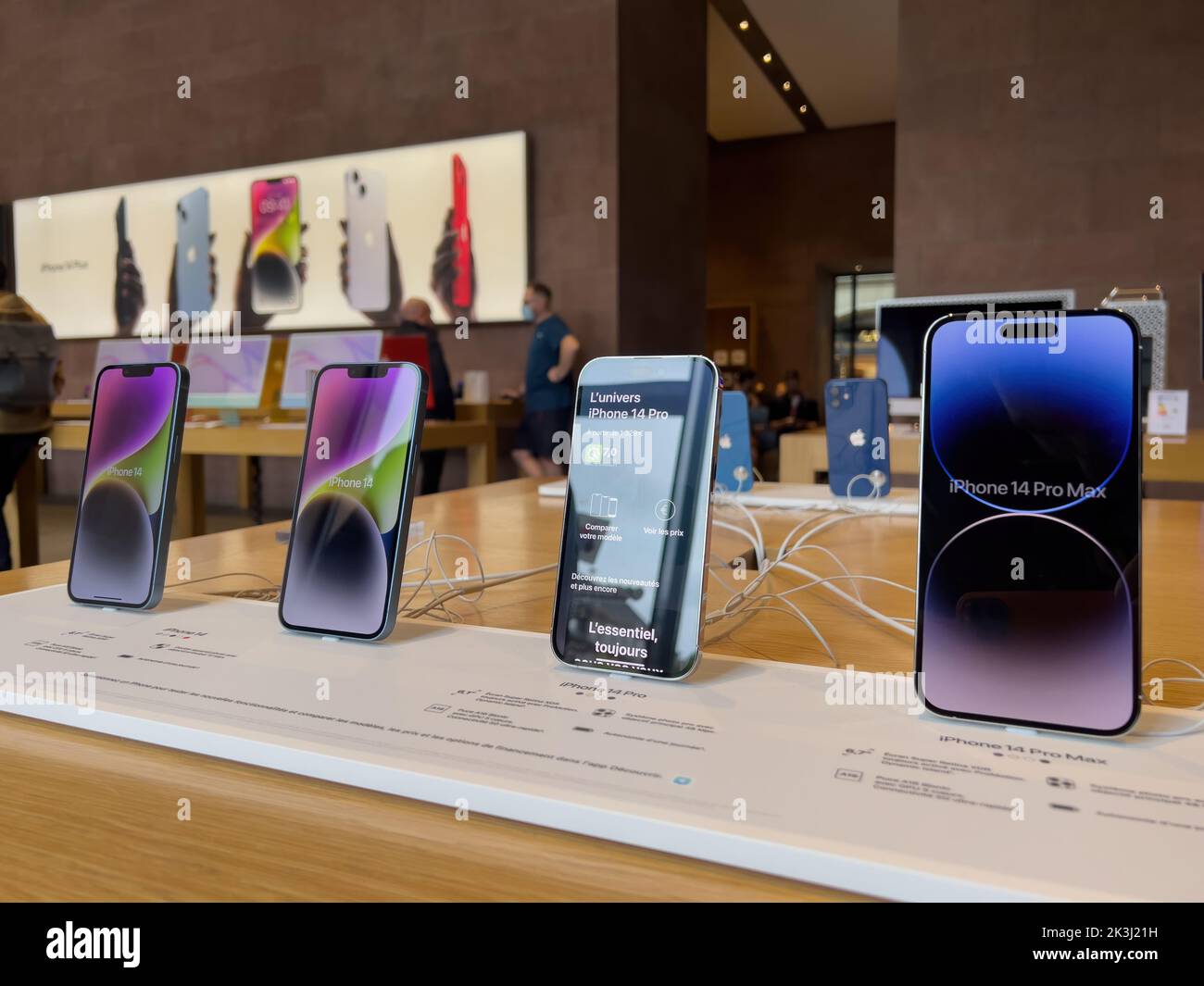 Paris, France - Sep 16, 2022: Presentation Apple Computers iPhone 14 ...