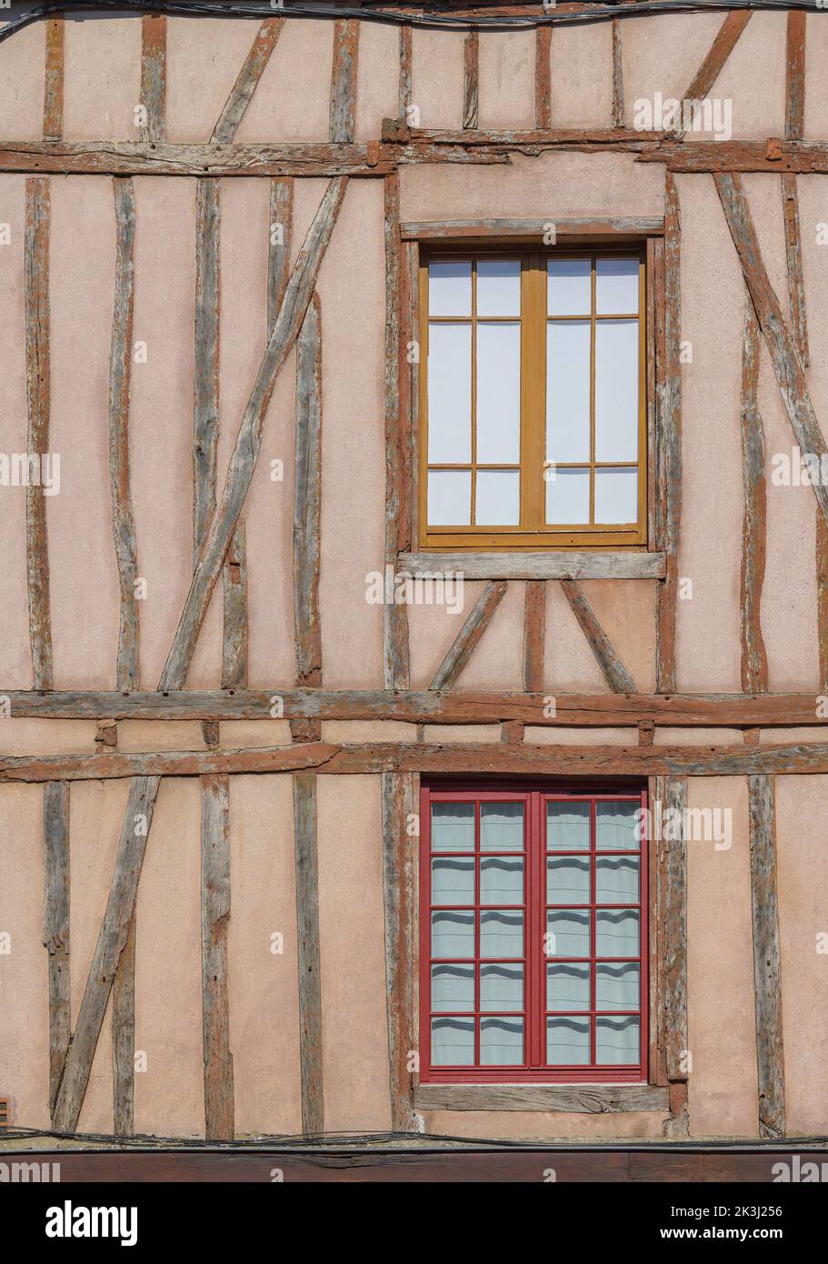 Detail of traditional half timbered old building Vannes Morbihan Brittany France Stock Photo