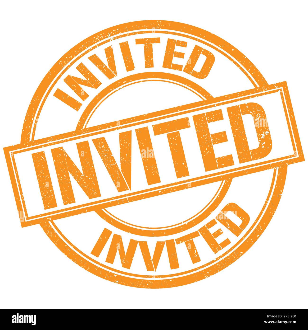 To Invite Sign INVITED text written word on orange round stamp sign Stock Photo - Alamy