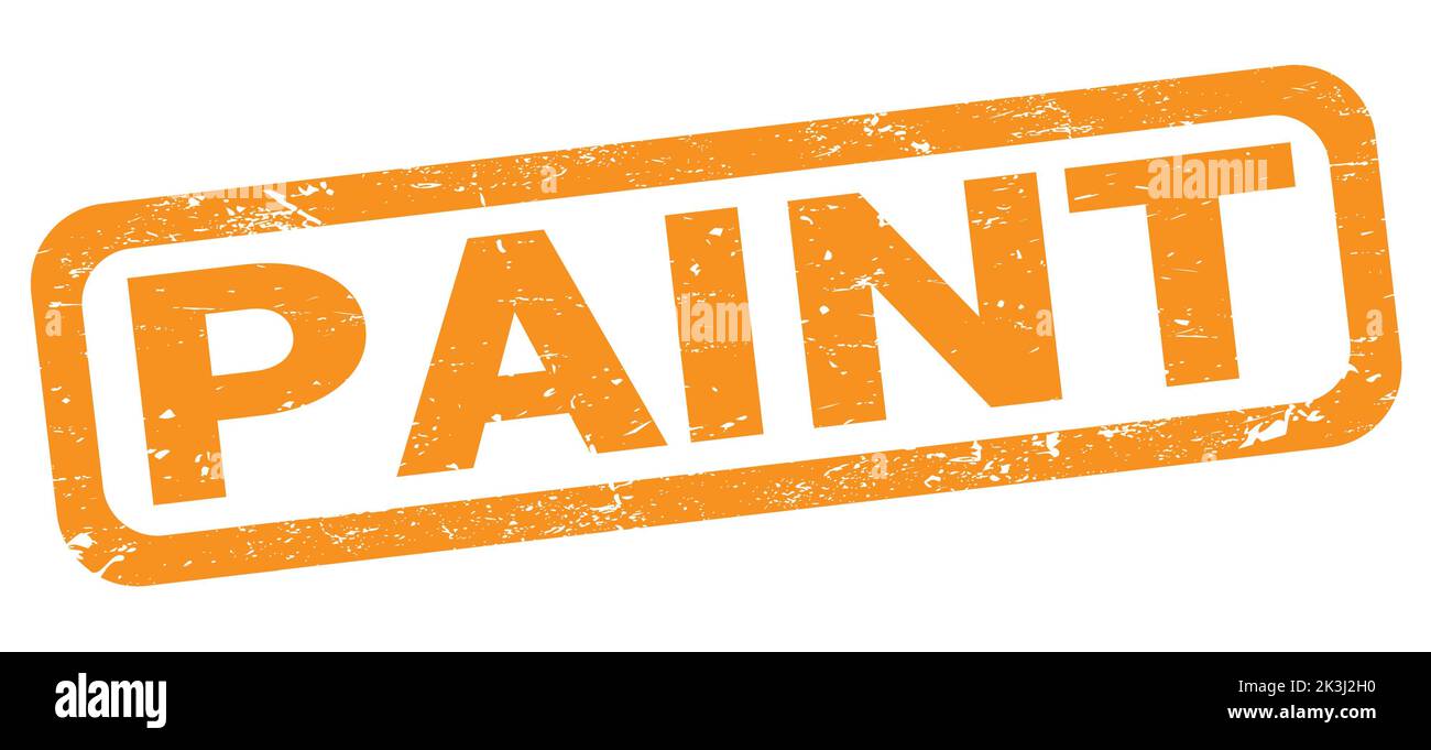 PAINT text written on orange rectangle stamp sign. Stock Photo