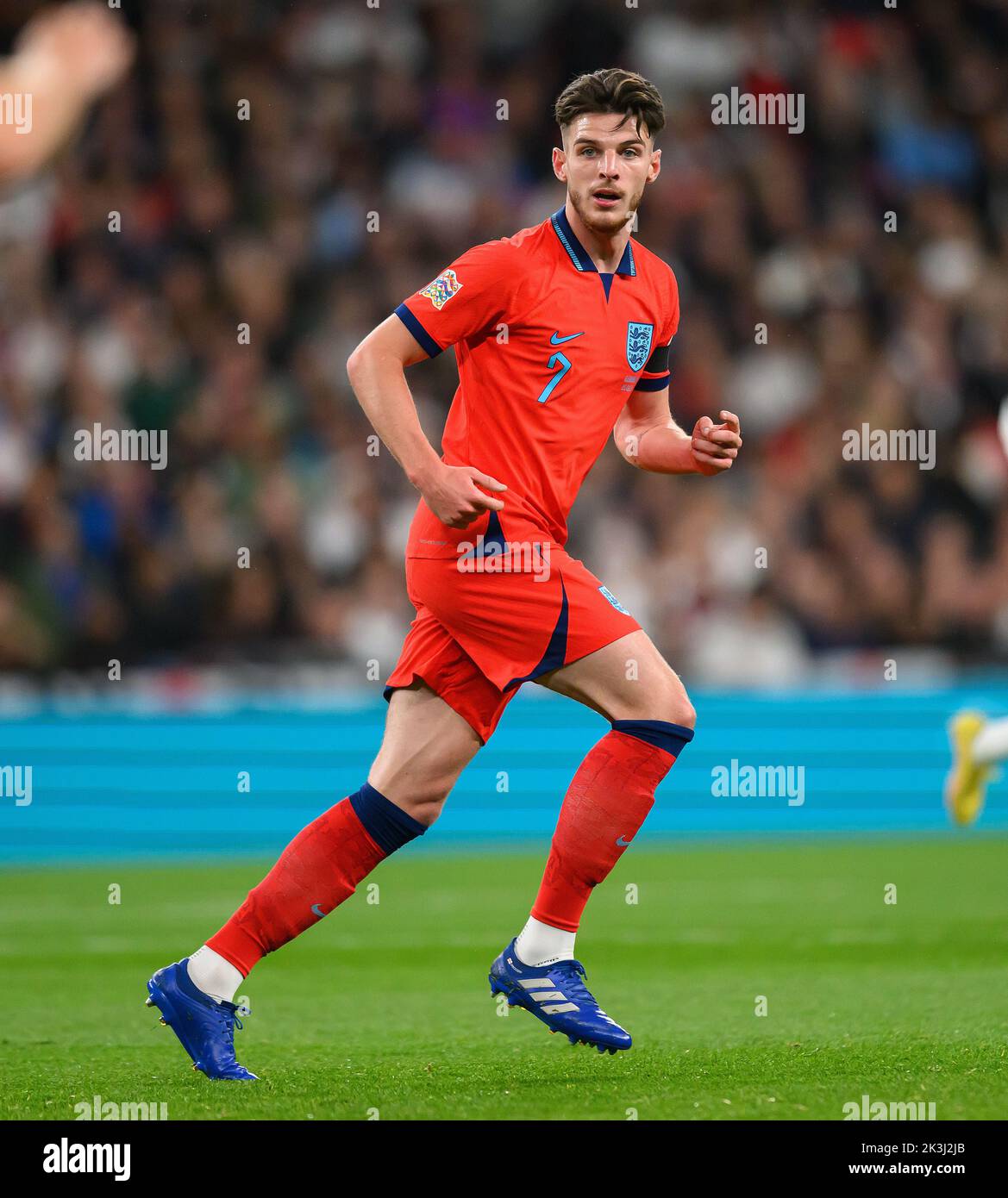 London, UK. 26 Sep 2022 - England v Germany - UEFA Nations League - League A - Group 3 - Wembley Stadium  England's Declan Rice during the UEFA Nations League match against Germany. Picture : Mark Pain / Alamy Live News Stock Photo