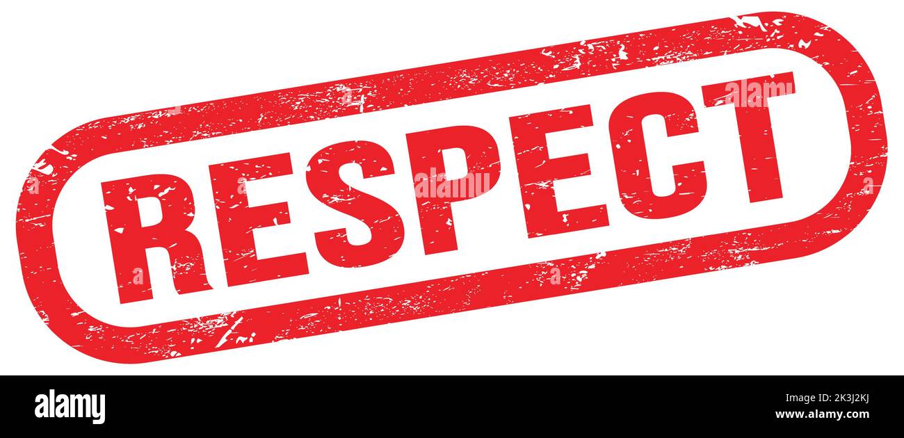 RESPECT, text on red rectangle stamp sign. Stock Photo