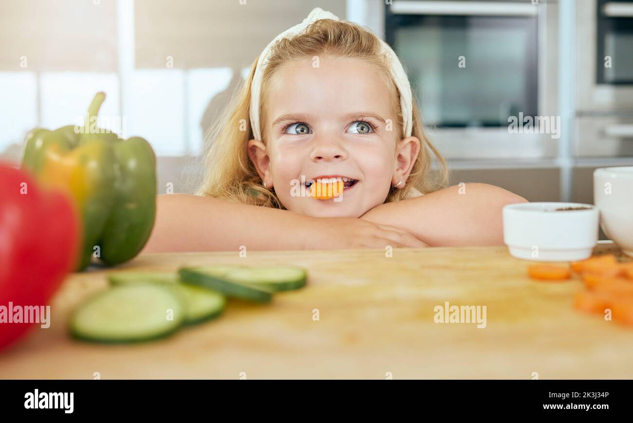 Healthy, nutrition and child wellness while cooking a healthy meal in a