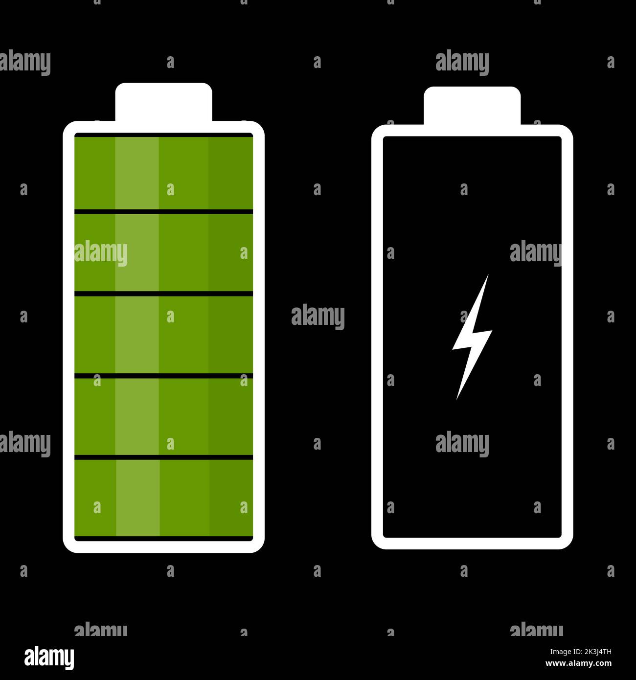 Illustration comparing full and low battery. Vector image Stock Vector Image & Art Alamy