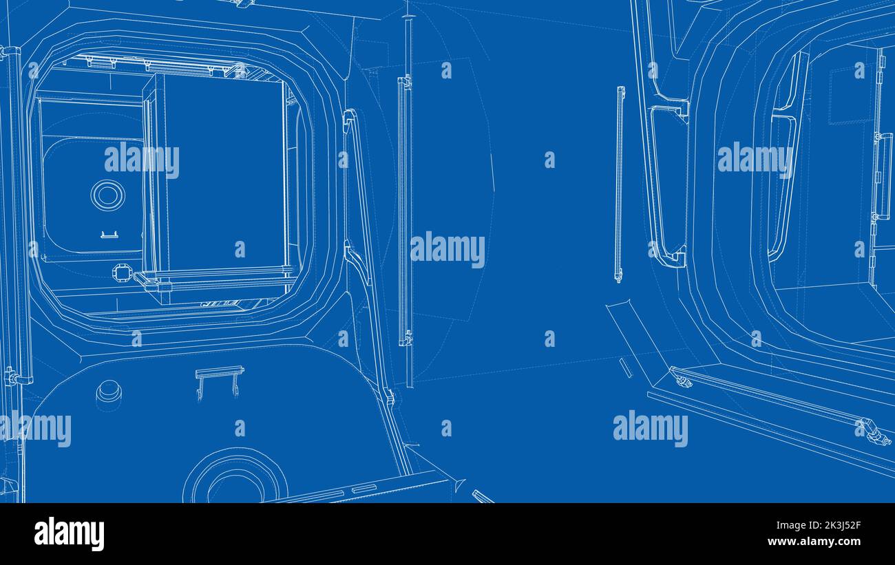 Interior of the space station. Vector Stock Vector