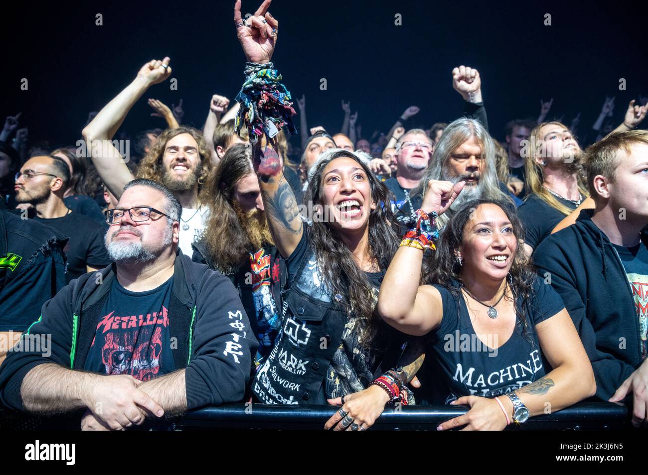 Copenhagen, Denmark. 26th Sep, 2022. Concert goers attend a live concert with the Swedish melodic death metal band Amon Amarth at Forum Black Box in Frederiksberg, Copenhagen. (Photo Credit: Gonzales Photo/Alamy Live News Stock Photo