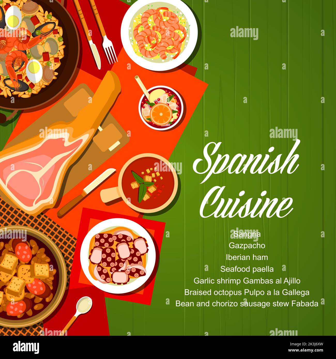 Chorizo paella Stock Vector Images - Alamy