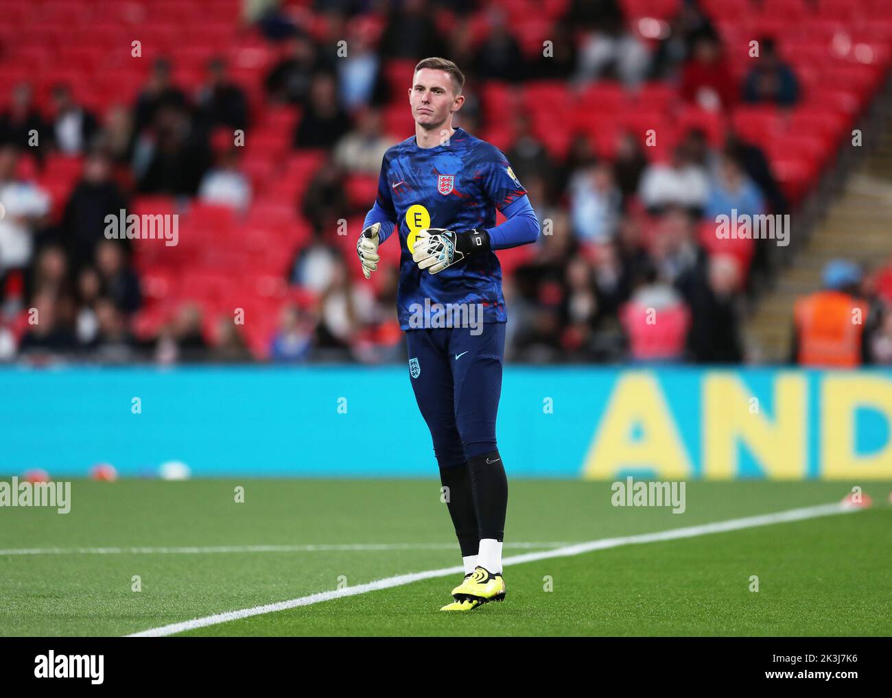 London, UK. 26th September 2022; Wembley Stadium, London, England:  UEFA Nations League football, England versus Germany; Goalkeeper Dean Henderson of England warming up Credit: Action Plus Sports Images/Alamy Live News Stock Photo