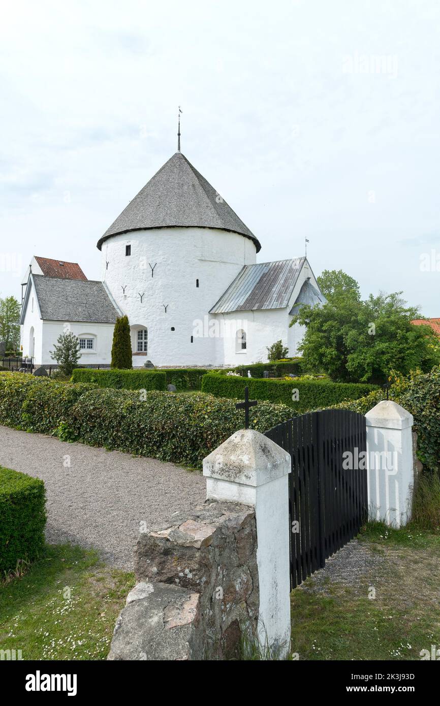 Nylars round church, Bornholm, Denmark Stock Photo