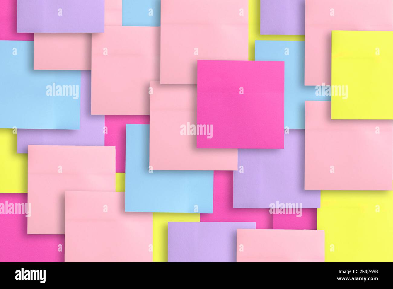 Abstract background, square multicolored sheets paper for notes superimposed each other Stock Photo