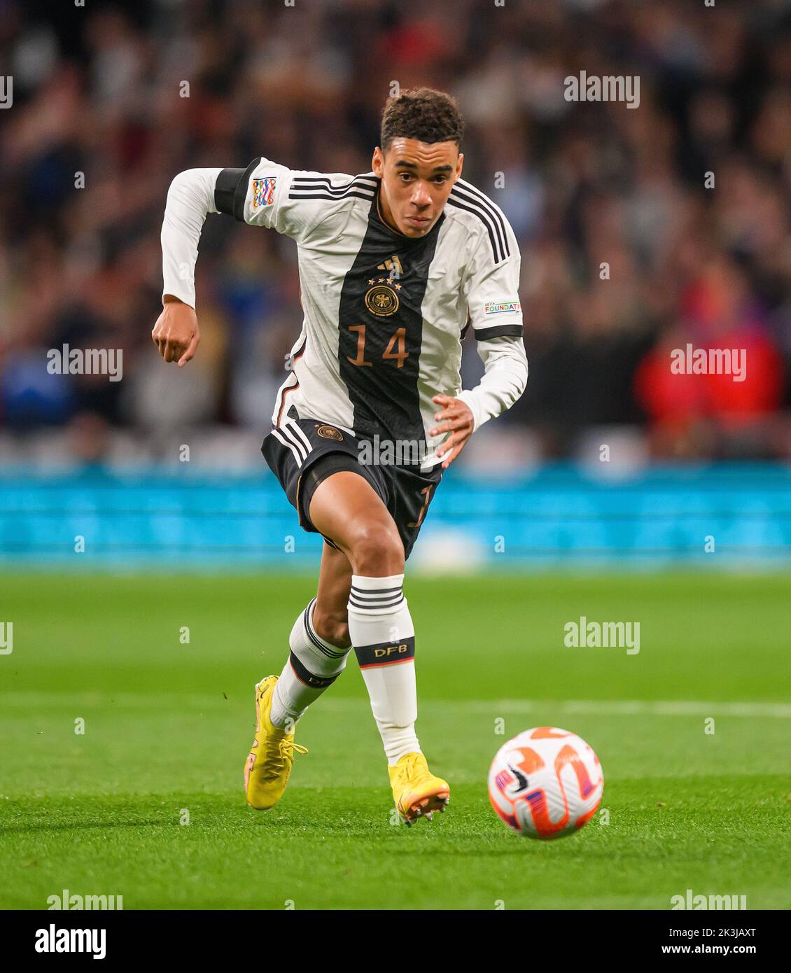 Germany's Jamal Musiala during the UEFA Nations League match against England. Stock Photo