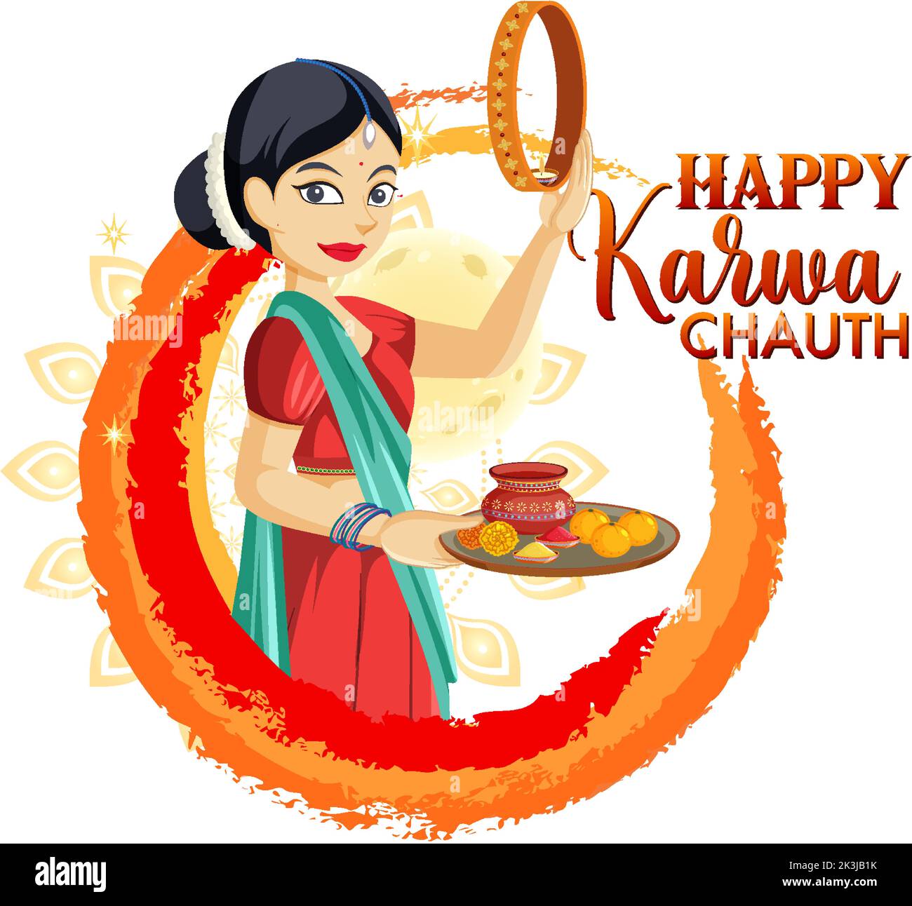 Happy Karva Chauth Banner Design illustration Stock Vector Image &amp; Art ...