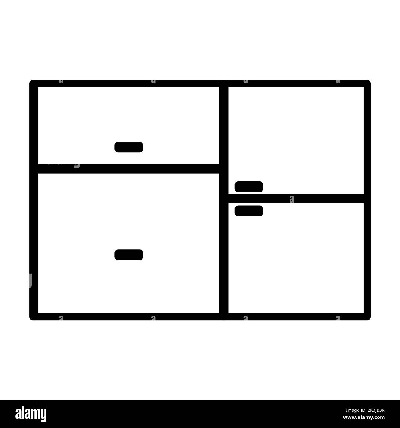 Line art icon cupboard on white backdrop. Line drawing and modern art ...