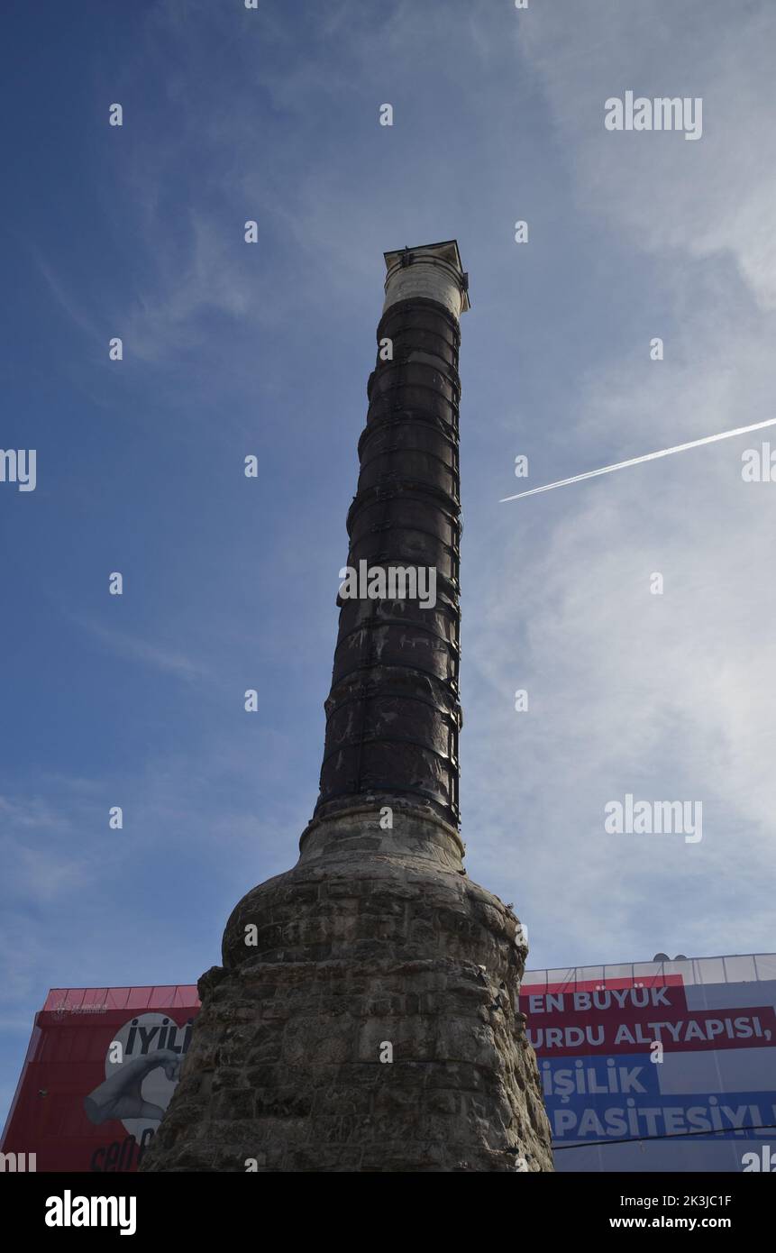Cembelitas monument, blue sky. Istanbul Turkey. Stock Photo