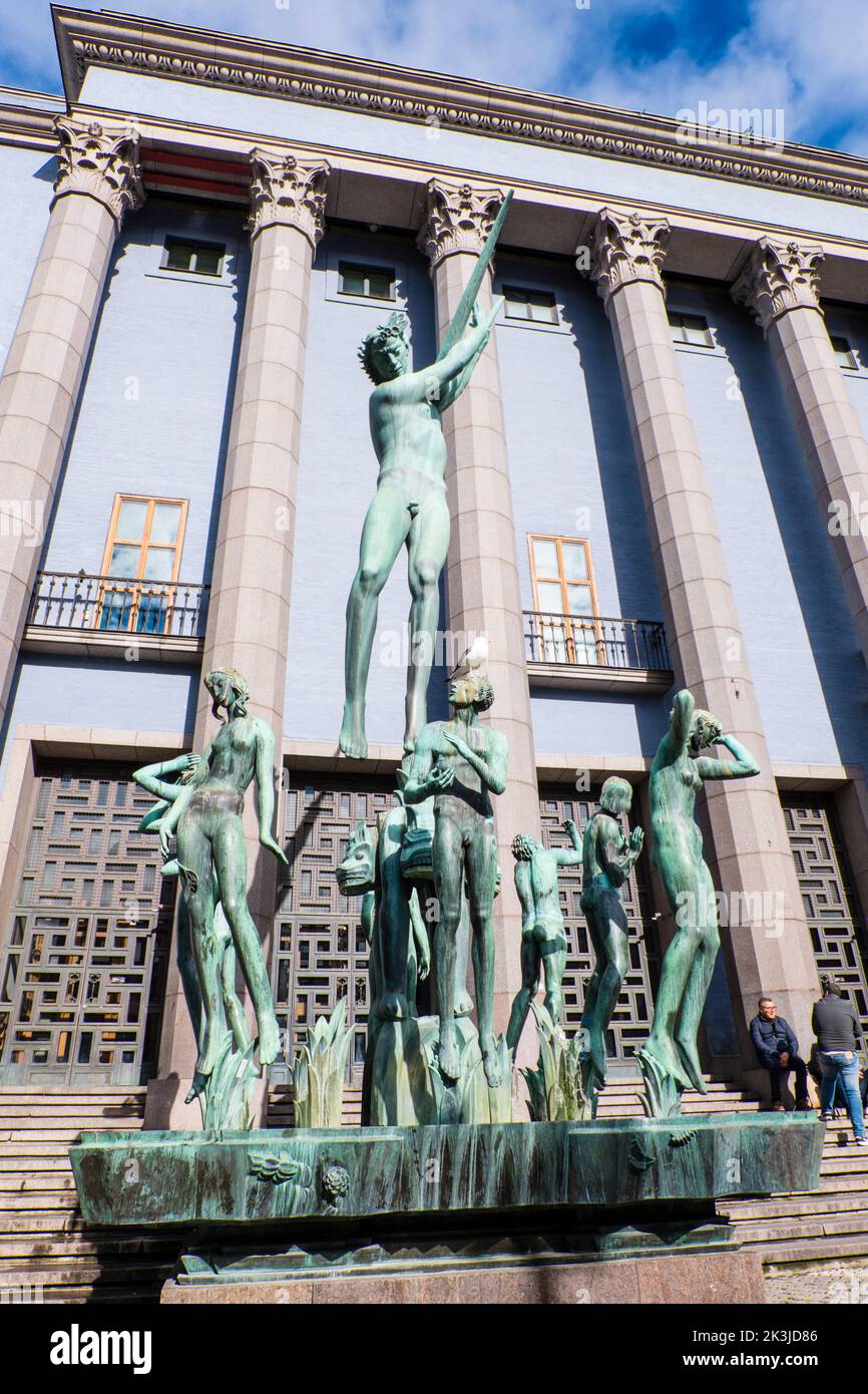 Orfeusgruppen, by Carl Milles, from 1936, Hötorget, Stockholm, Sweden Stock Photo