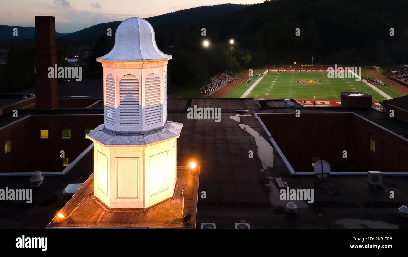 An aerial view of the famous Bradford High School Football Night Stock