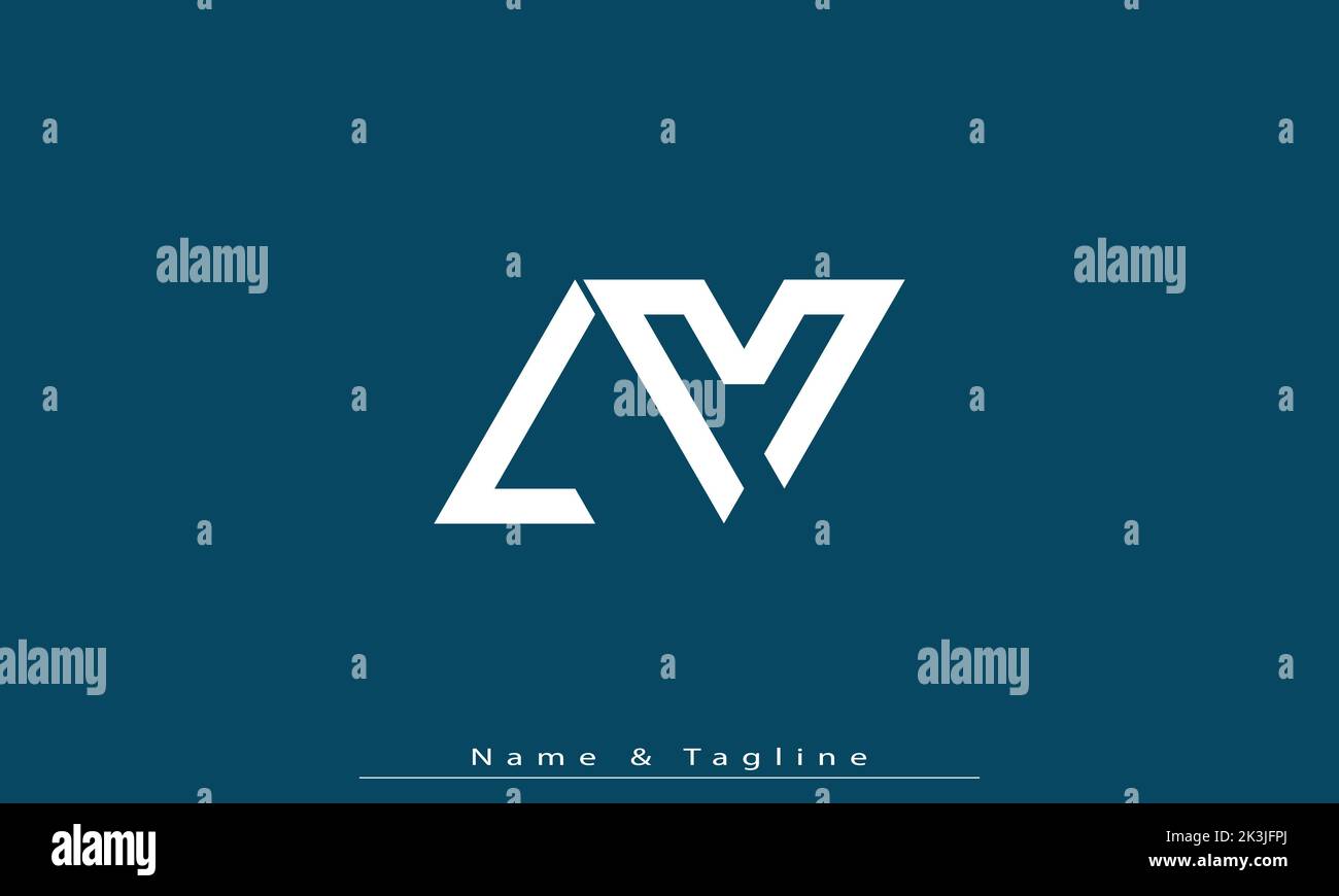 Alphabet letters Initials Monogram logo LM , ML Stock Vector