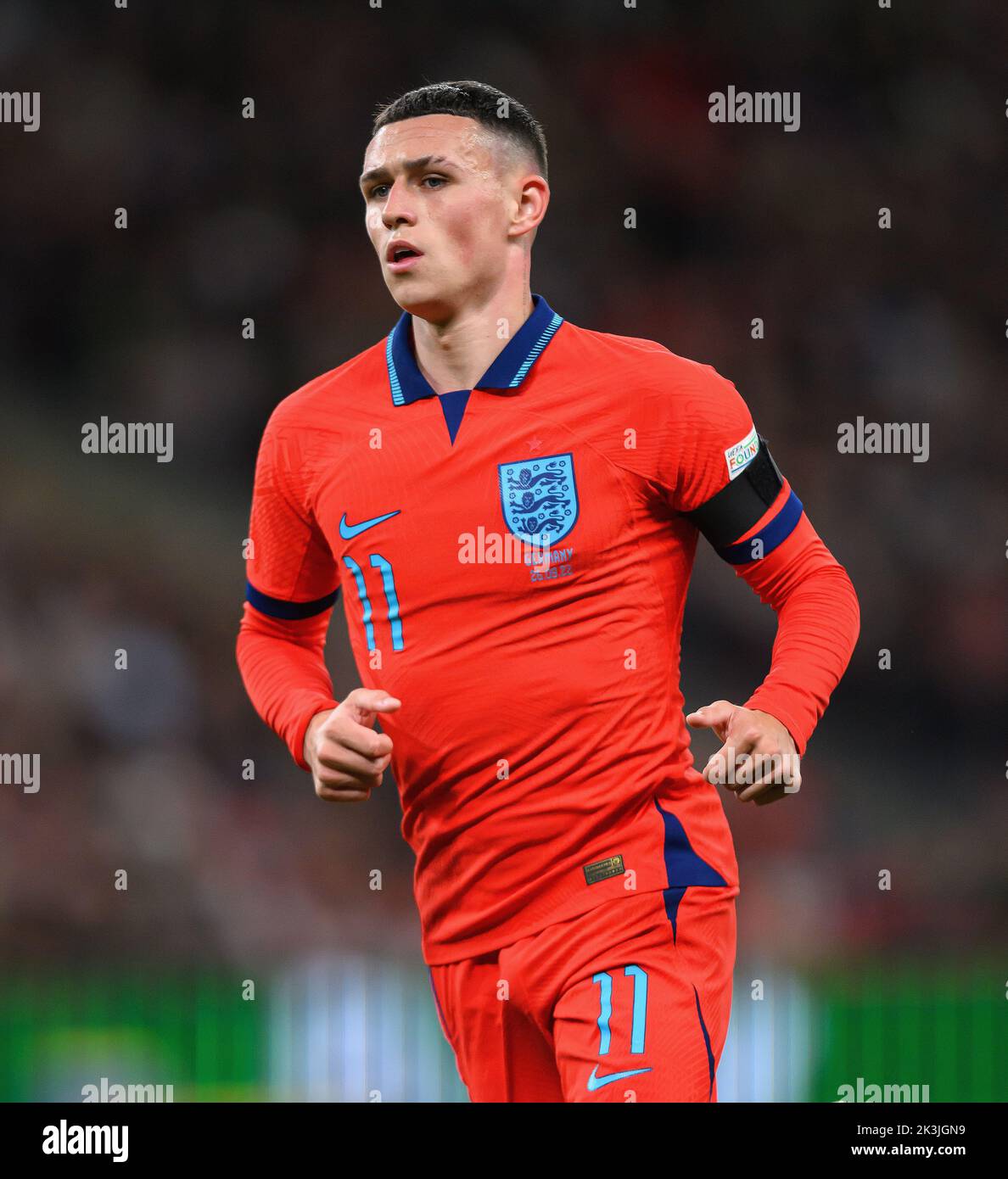 26 Sep 2022 - England v Germany - UEFA Nations League - League A - Group 3 - Wembley Stadium  England's Phil Foden during the UEFA Nations League match against Germany. Picture : Mark Pain / Alamy Live News Stock Photo