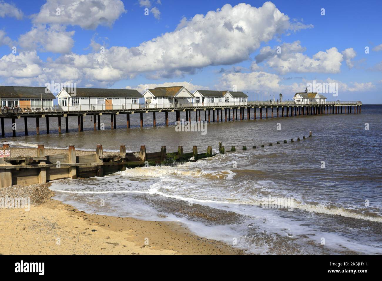 The pier at Southwold town, Suffolk, England, UK Stock Photo