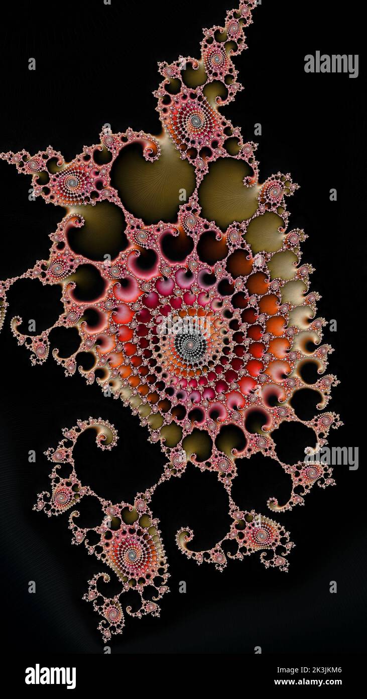 Artistic and imaginative digitally designed abstract 3D fractal background Stock Photo