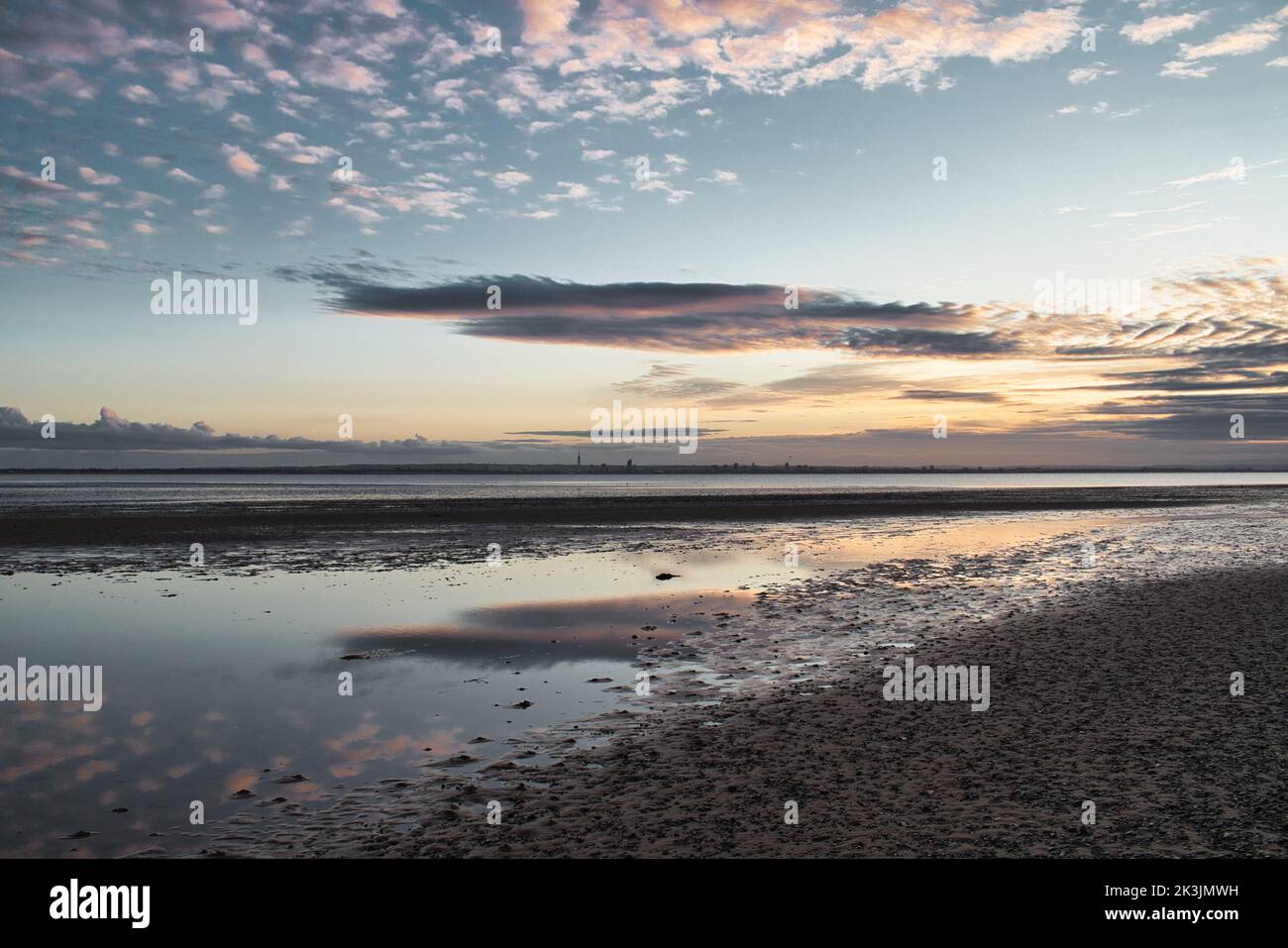 A tranquil scenery of sunset at Ryde, Isle of Wight, England Stock Photo