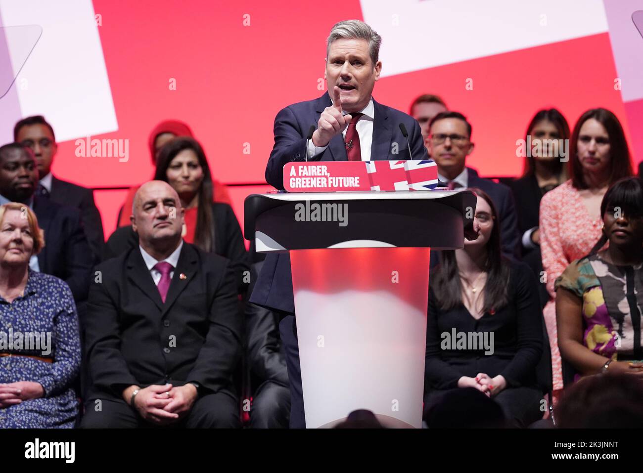 Party leader Sir Keir Starmer making his keynote address during the Labour Party Conference at the ACC Liverpool. Picture date: Tuesday September 27, 2022. Stock Photo