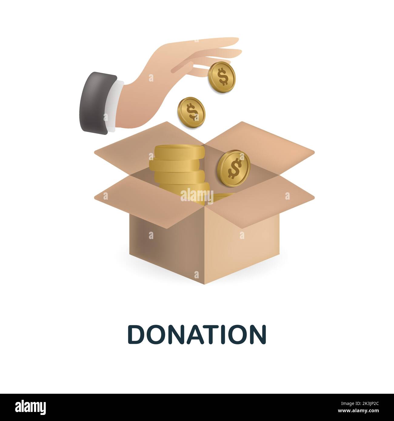 Donation icon. 3d illustration from crowdfunding collection. Creative Donation 3d icon for web design, templates, infographics and more Stock Vector
