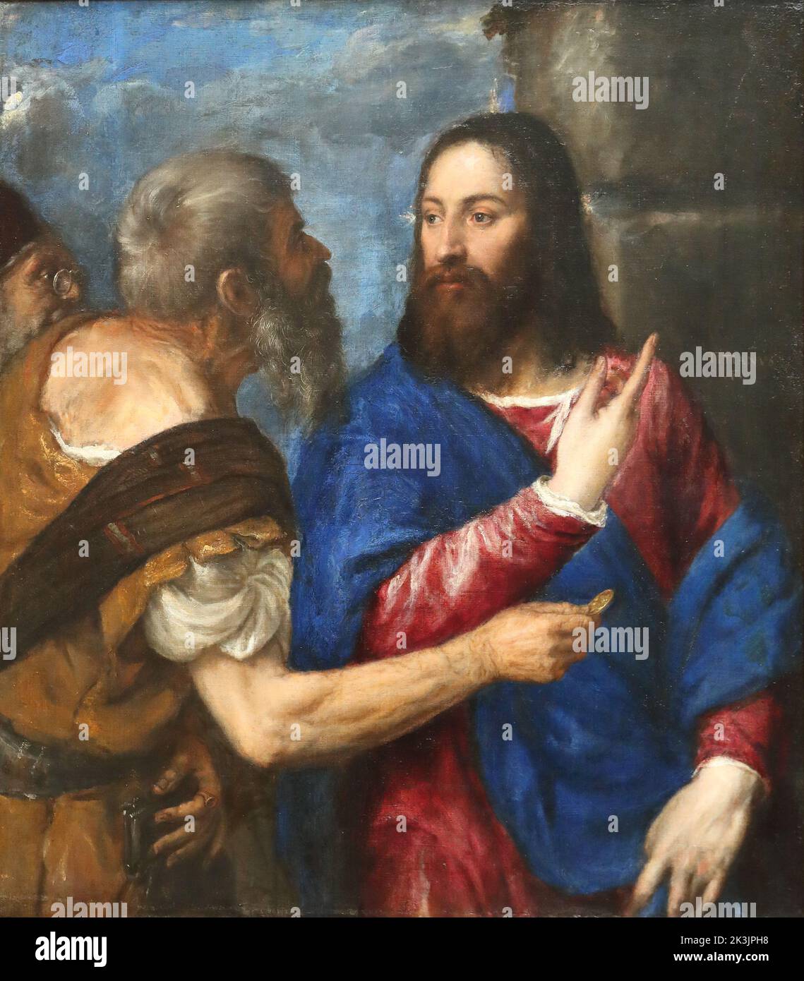 The Tribute Money by Italian Renaissance painter Titian at the National Gallery, London, UK Stock Photo