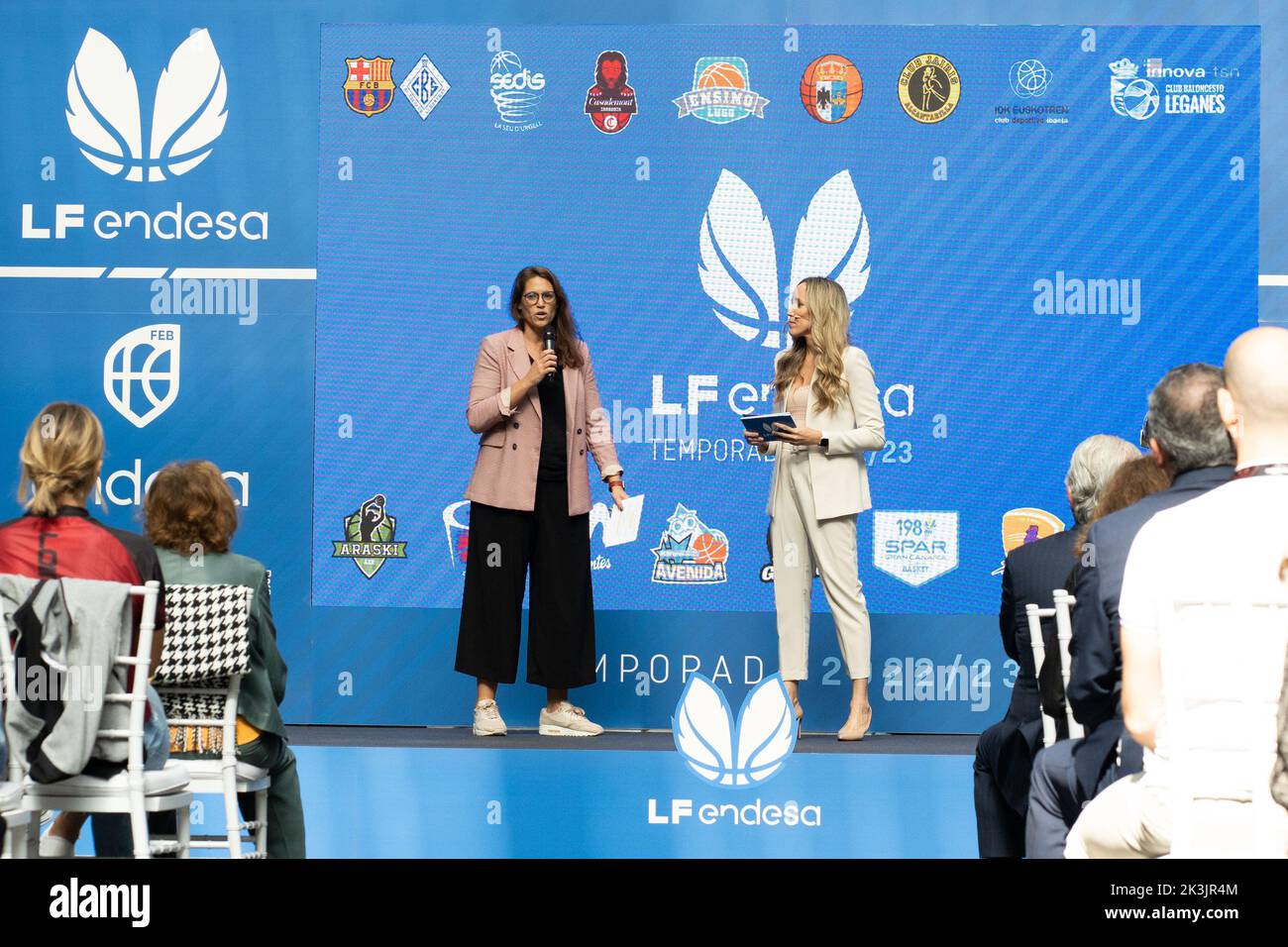 Madrid, Madrid, Spain. 27th Sep, 2022. ANNA MONTAÃ‘ANA (left) and MARTA FERNANDEZ (rigth) during the official presentation of the LF Endesa Season 2022/23 at Endesa's headquarters in Madrid, Spain. (Credit Image: © Oscar Ribas Torres/ZUMA Press Wire) Stock Photo