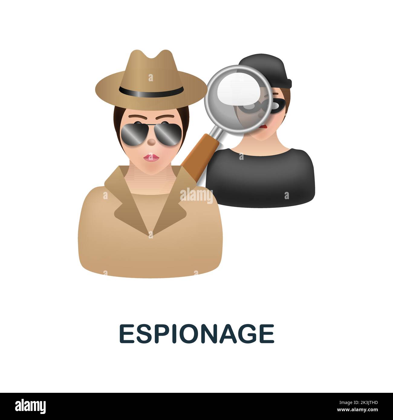 Espionage icon. 3d illustration from crime collection. Creative Espionage 3d icon for web design, templates, infographics and more Stock Vector