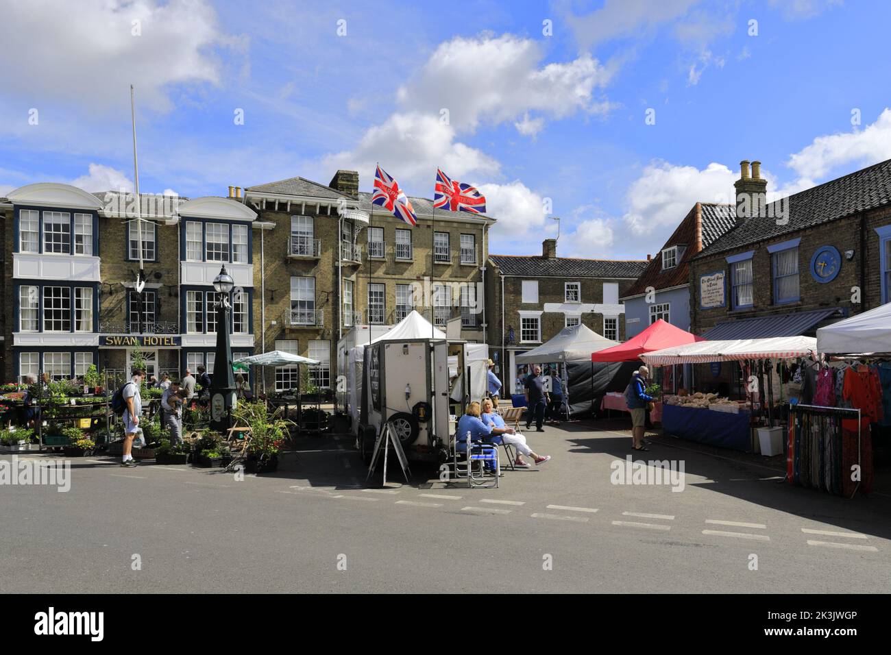 View over the market at Southwold town, Suffolk County, England, UK Stock Photo