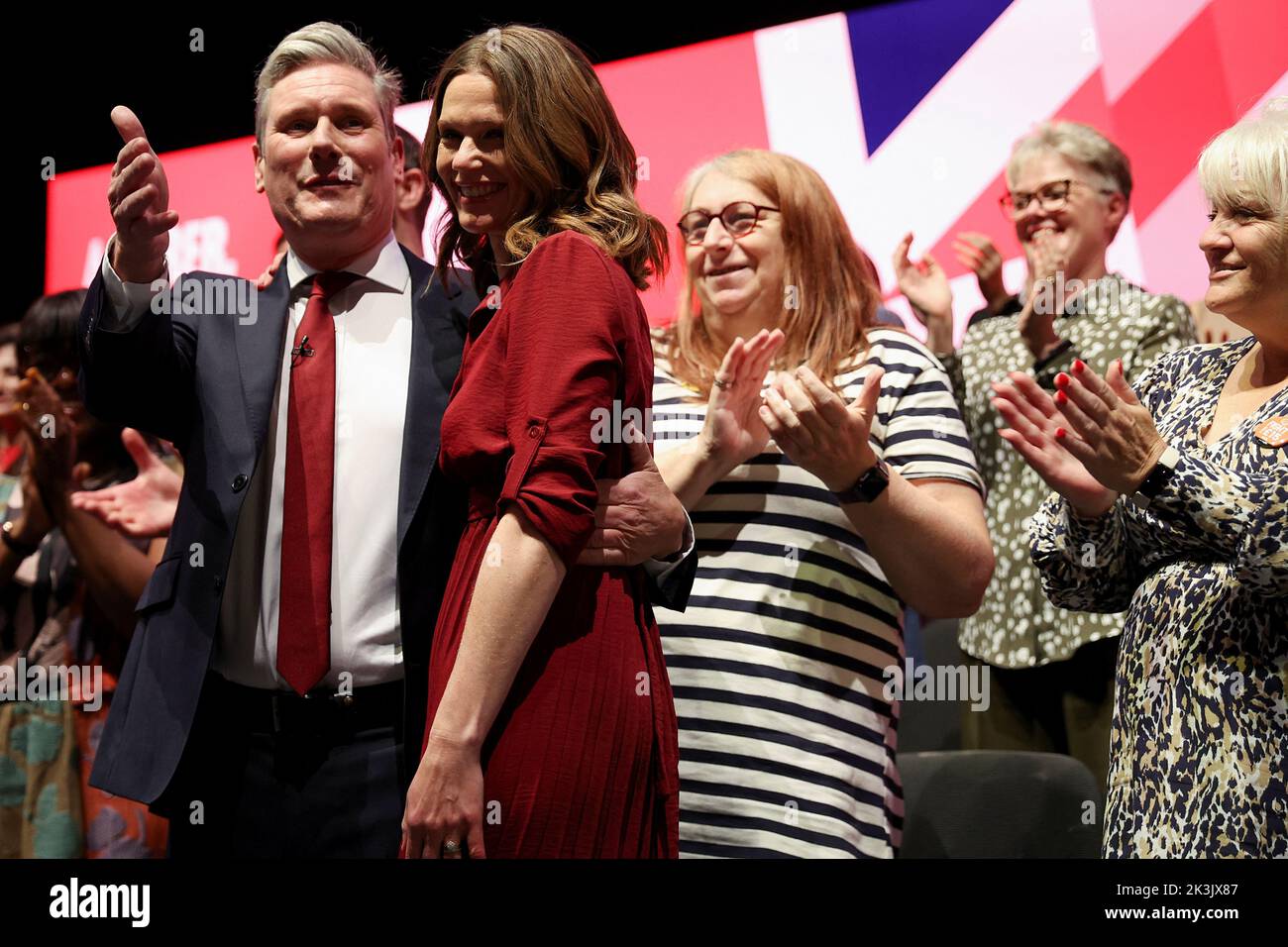 British Labour Party leader Keir Starmer and wife Victoria attend the Britain's Labour Party annual conference in Liverpool, Britain, September 27, 2022. REUTERS/Phil Noble Stock Photo