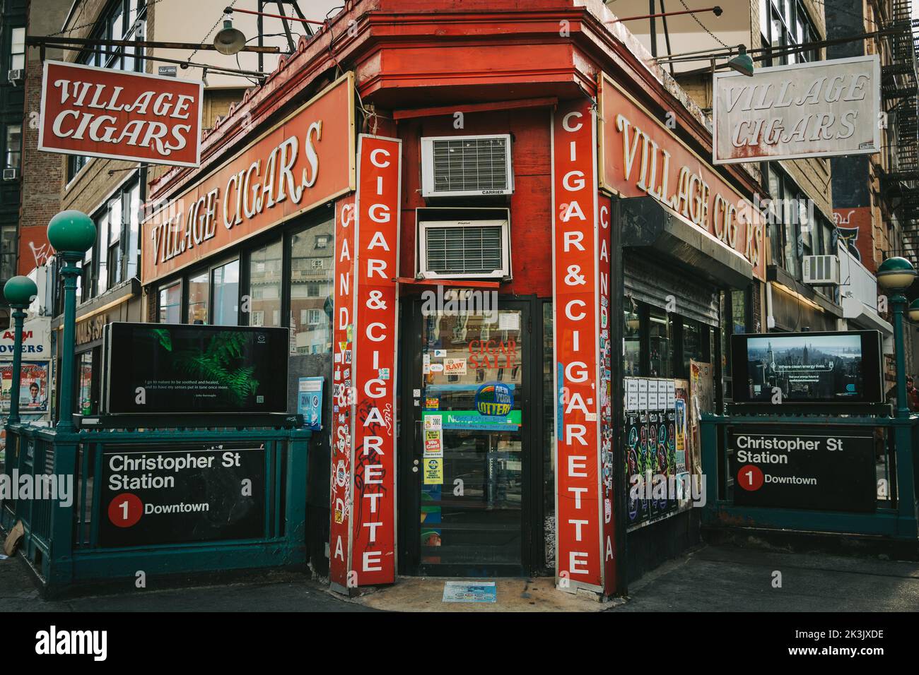 Village Cigars vintage sign in the West Village, Manhattan, New York Stock Photo