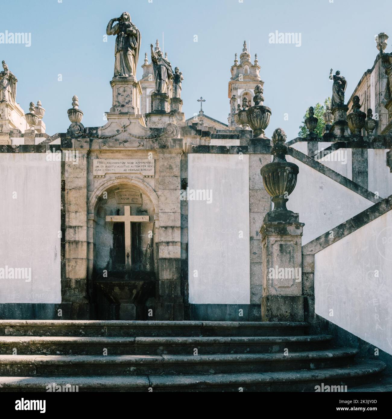 Braga, Portugal - September 25, 2022: Bom Jesus church in Braga, Portugal, a UNESCO World Heritage Site. Stock Photo