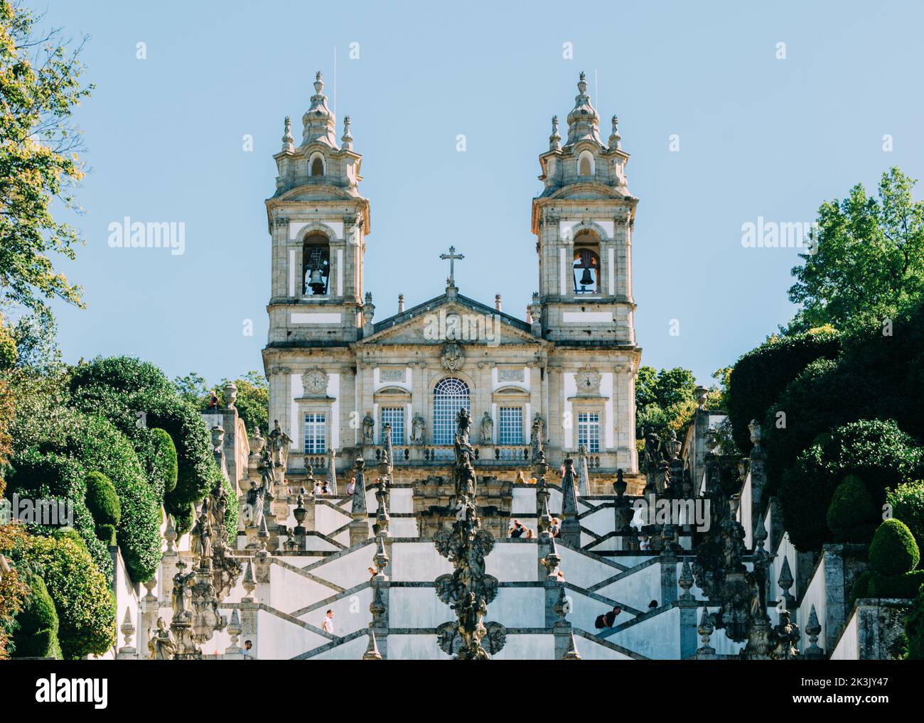 Braga, Portugal - September 25, 2022: Bom Jesus church in Braga, Portugal, a UNESCO World Heritage Site. Stock Photo