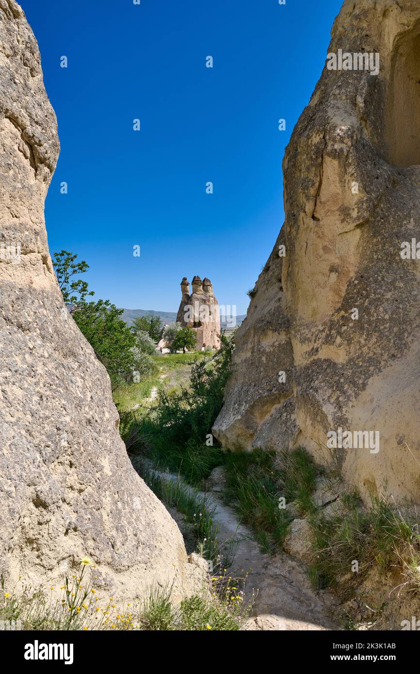 Cappadocia Rocks Picturesque landscape of shaped sandstone rocks. Famous Fairy Chimneys ...