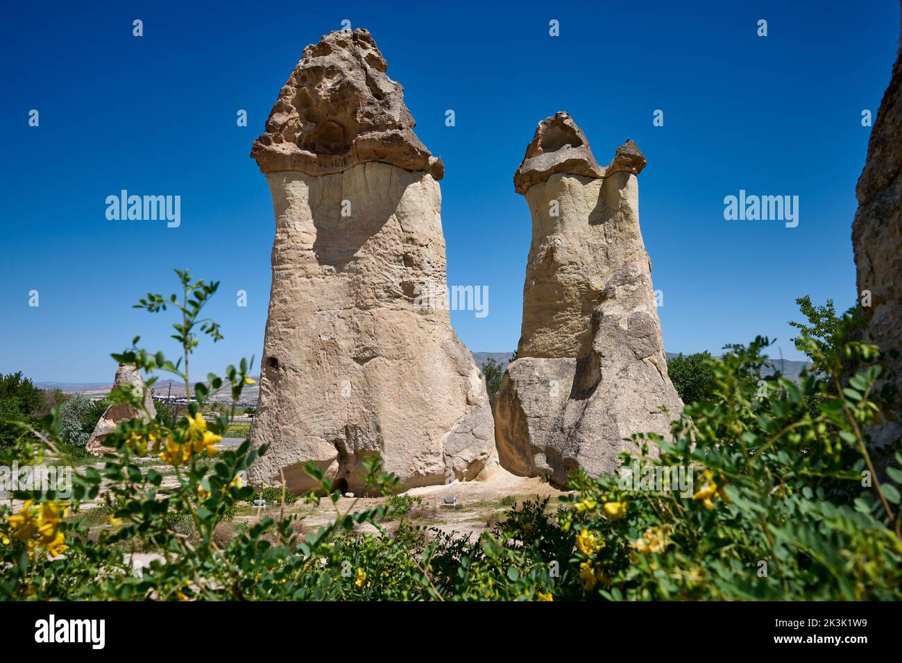 Cappadocia Rocks Picturesque landscape of shaped sandstone rocks. Famous Fairy Chimneys ...