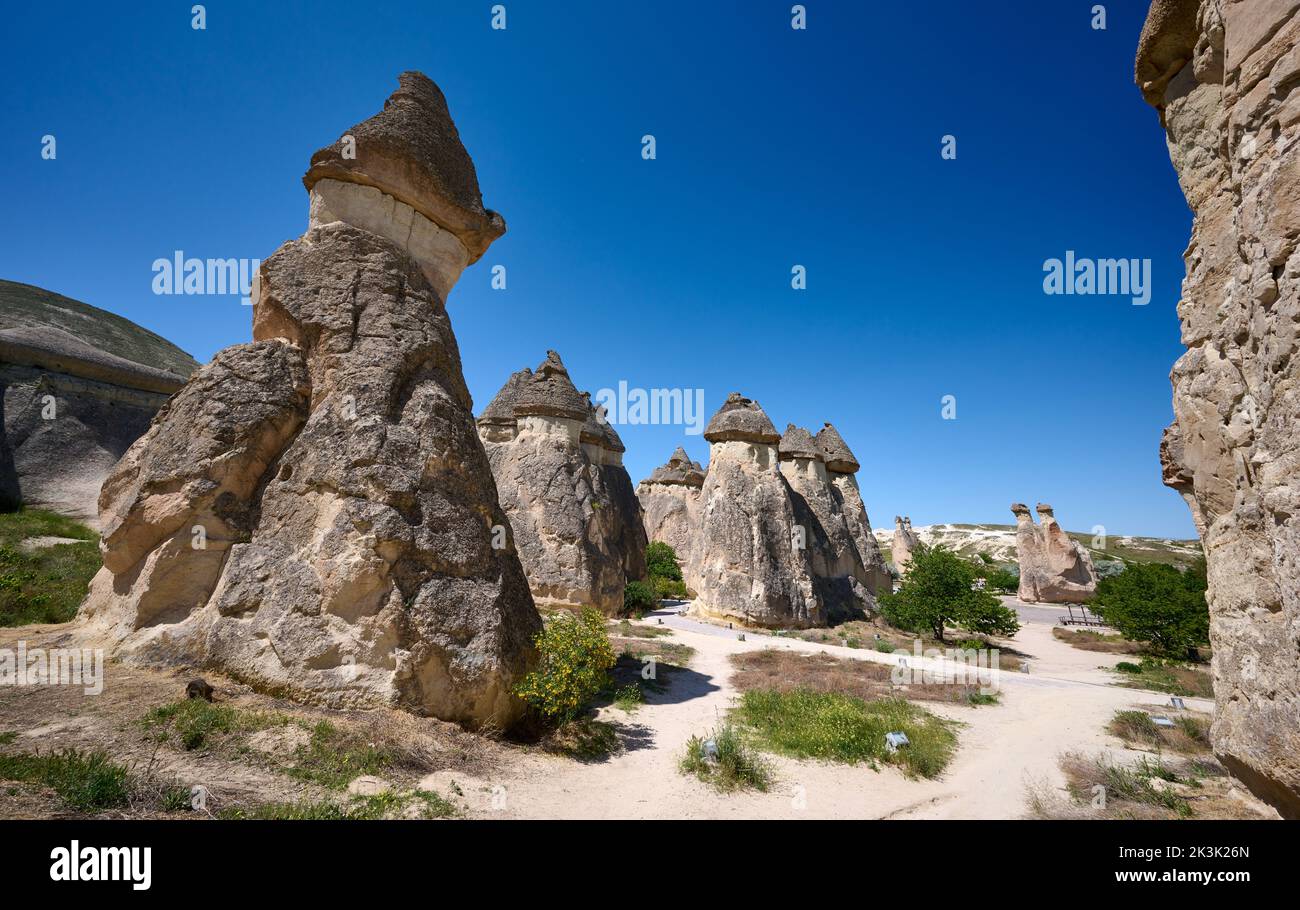 Cappadocia Rocks Picturesque landscape of shaped sandstone rocks. Famous Fairy Chimneys ...