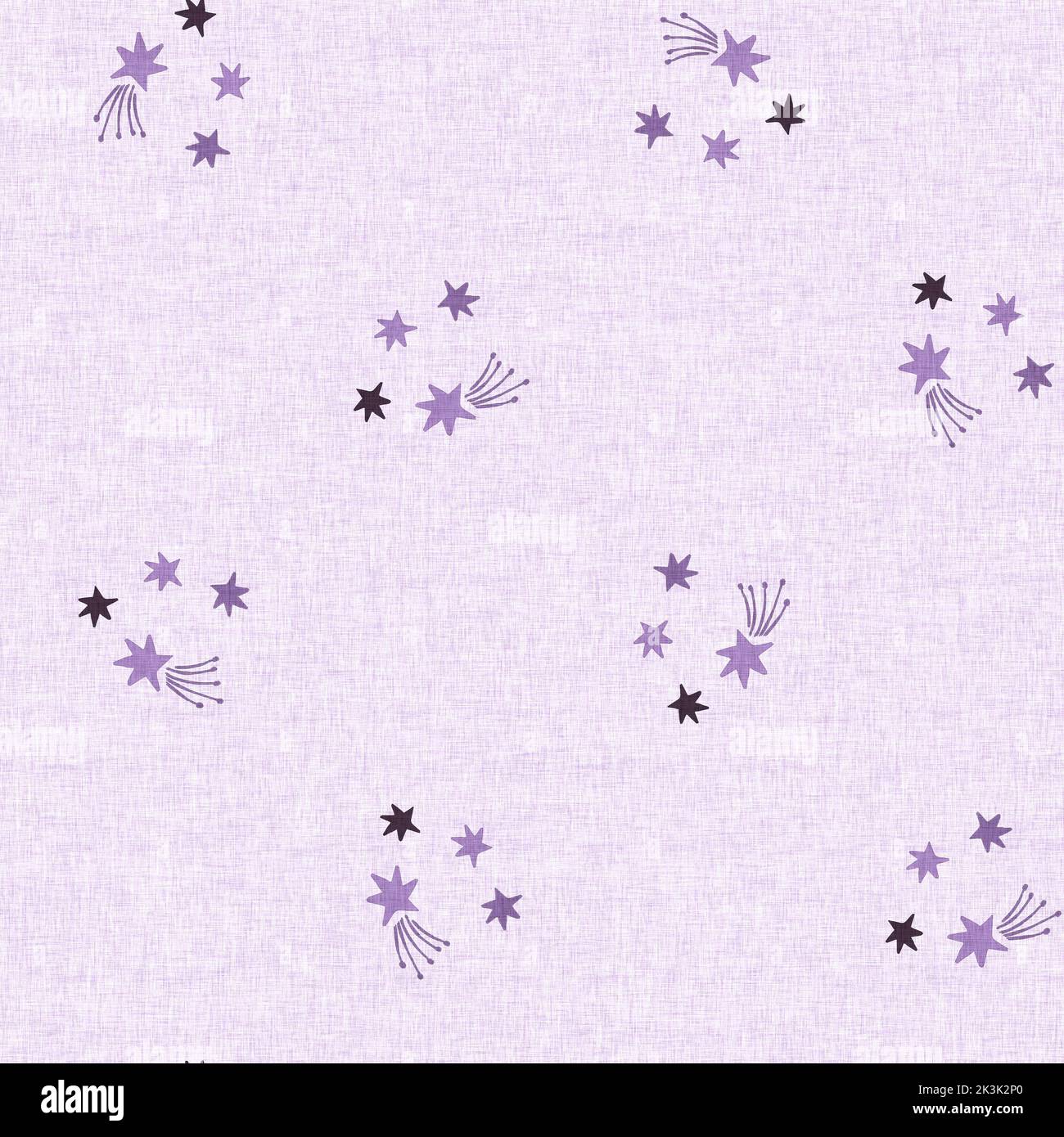 Gender neutral star sky seamless raster background. Simple whimsical 2