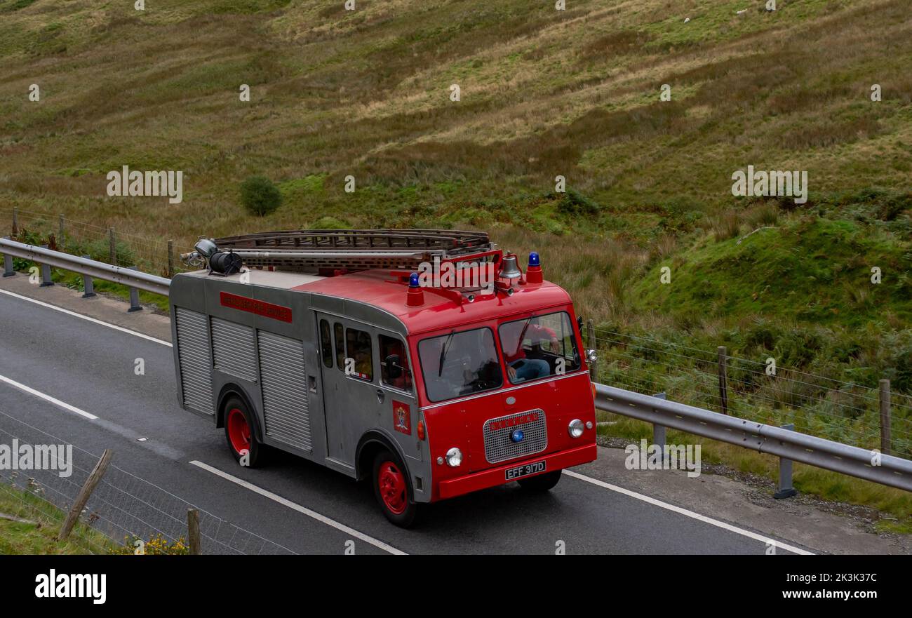 a vintage original Bedford fore engine bought for Aberdyfi fire station back in 1968 is back on the road and having some restoration to it. Stock Photo