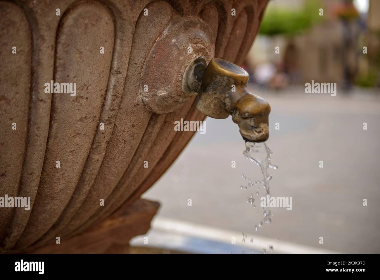 Renaissance fountain in the main square of Prades (Baix Camp, Tarragona ...
