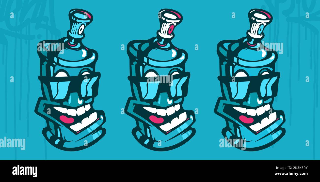 Abstract Hiphop Graffiti Style Spray Cans Vector Illustration Template ...