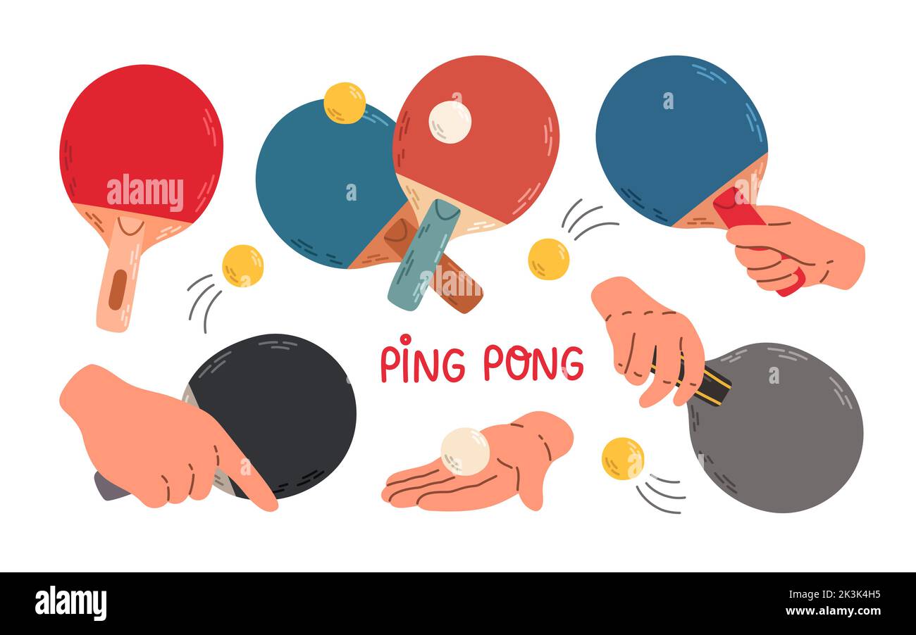 Set of playing rackets for ping pong icon Stock Vector