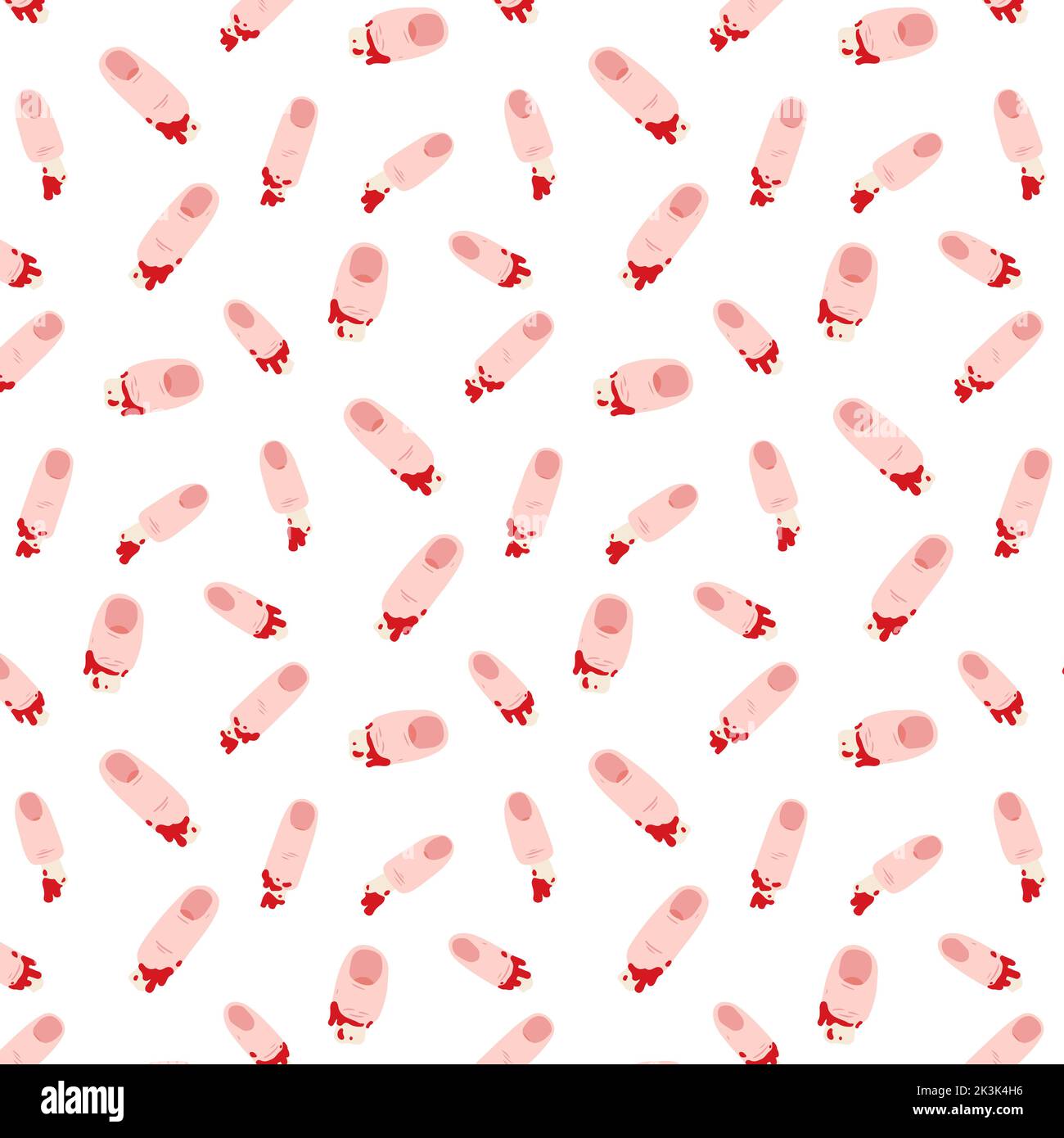 Hand drawn vector illustration of torn off finger pattern.Abstract doodle wallpaper.Finger cut off with exposed bone pattern. cartoon of chopped off f Stock Vector