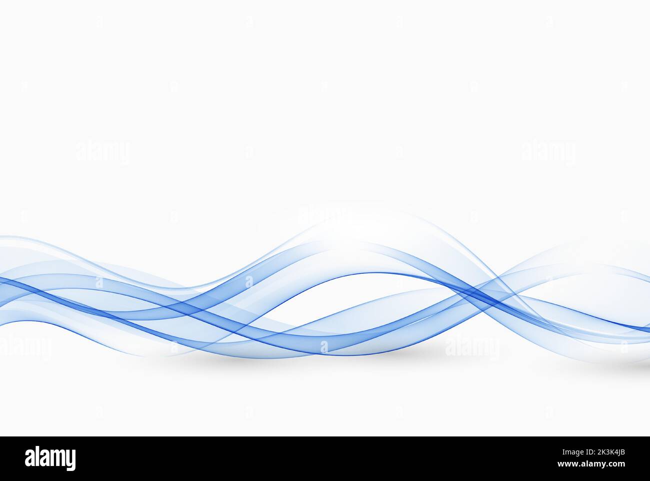 Abstract blue and white wave background. A flow of transparent blue
