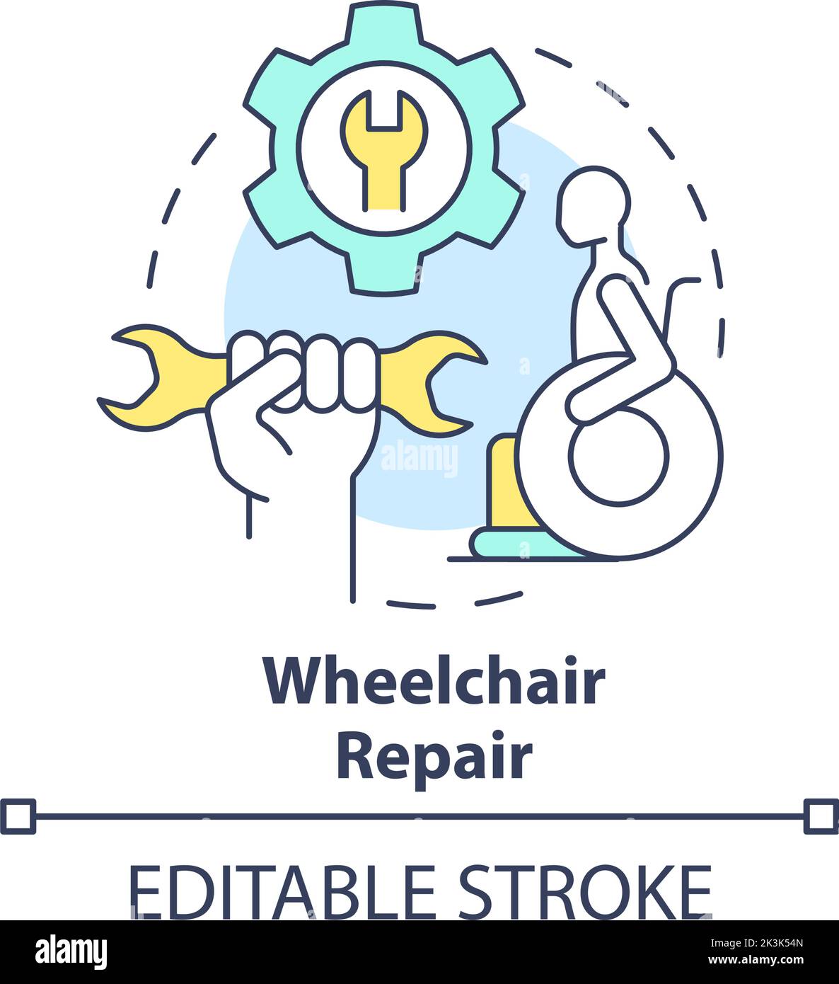 Wheelchair repair concept icon Stock Vector Image & Art Alamy