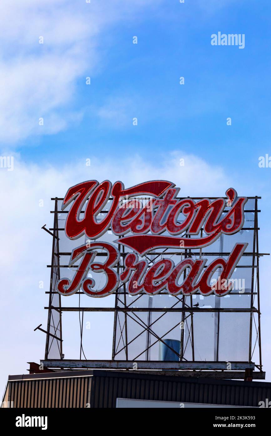 Large sign of Weston’s Bread bakery Kitchener Ontario Canada Stock