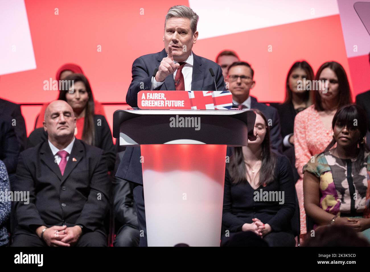 Labour leader, Sir Keir Starmer delivers his keynote speech to the Labour Party Conference in Liverpool. Picture date: Tuesday September 27, 2022. Stock Photo